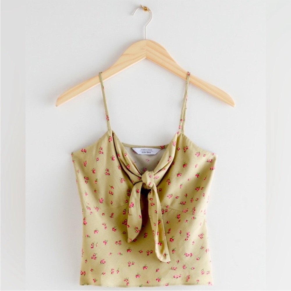 & Other Stories Front Tie Floral Top